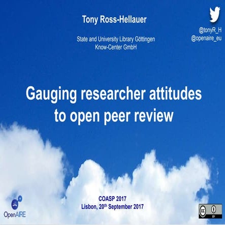 Gauging researcher attitudes to open peer review
