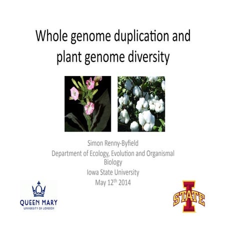Whole genome duplication and diversification of plant genomes