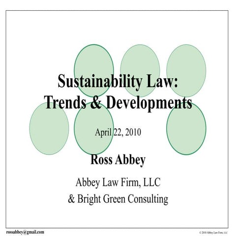 Sustainability Law Update, April 2010