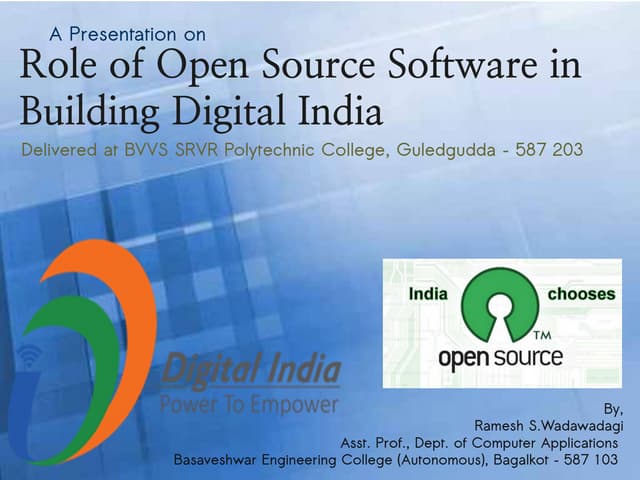 Role of open source technology in making digital India