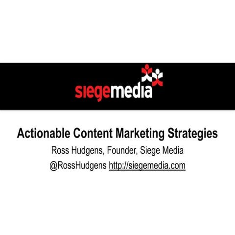 Actionable Content Marketing Strategies