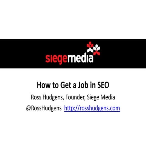 How to Get a Job in SEO