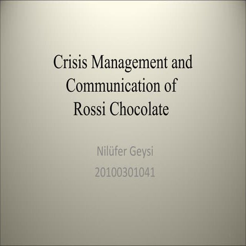 Rossi crisis management