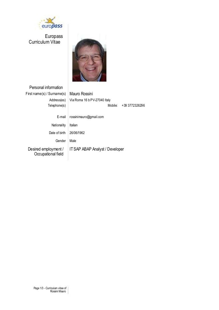 Rossini Sap Abap Freelance Resume