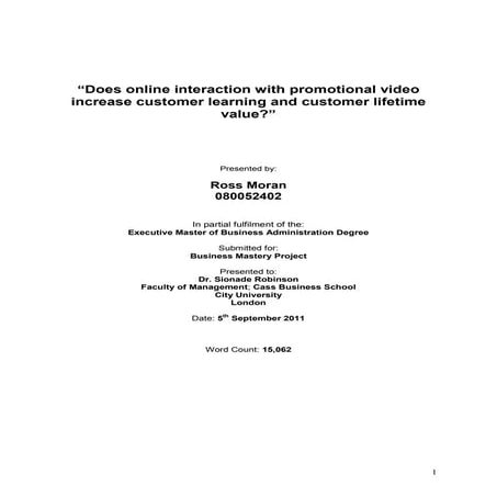 Does online interaction with promotional video increase customer learning and...