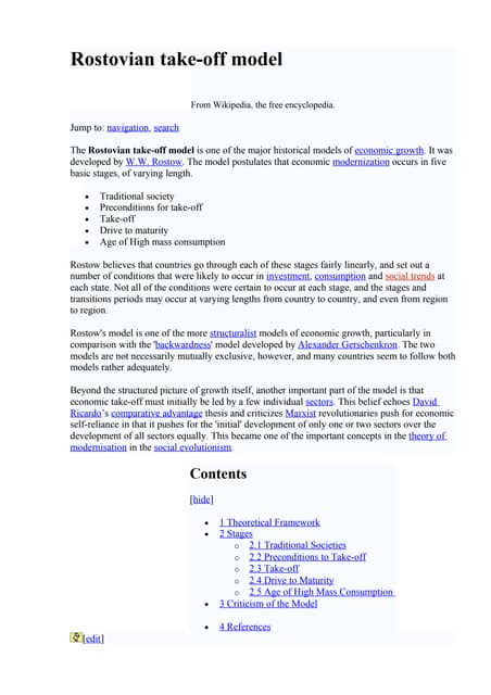 Theory of Development Rostow Model Ppt | PPTX