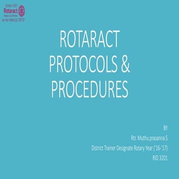 Rotaract procedures and protocols