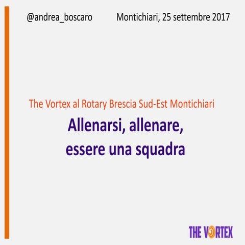 Allenarsi, allenare, essere una squadra.