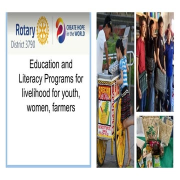 Basic Education and Literacy on Livelihood for the youth, women and Farmers 