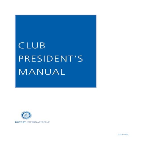 Rotary club president's manual
