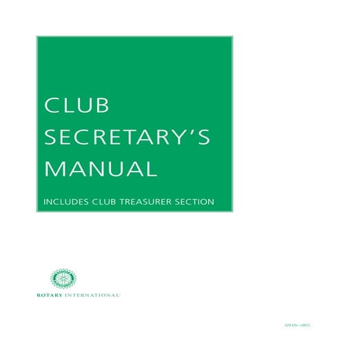 Rotary club secretary's manual