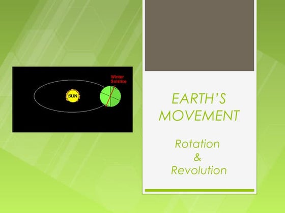 The Earth, Rotation and Revolution | PPTX