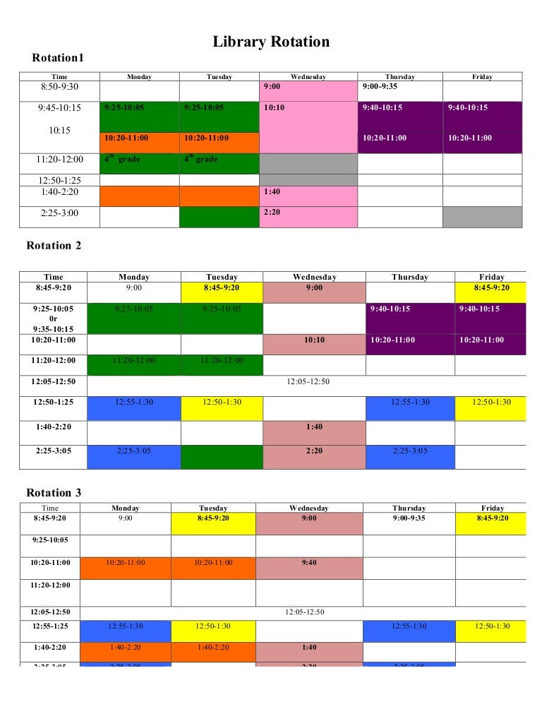 Rotation schedule.2013 14