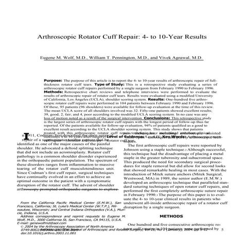 Modified Mason-Allen Technique For Rotator Cuff Repair | PDF