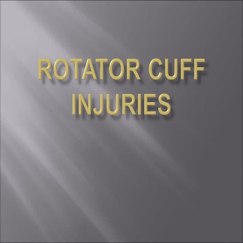 Rotator cuff injuries