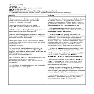 Roteiro Para TV
