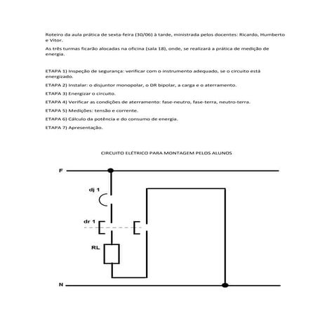 Roteiro da aula prática de sexta à tarde