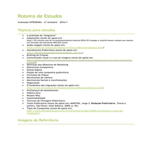 Roteiro de estudos   6 sem 2016-1