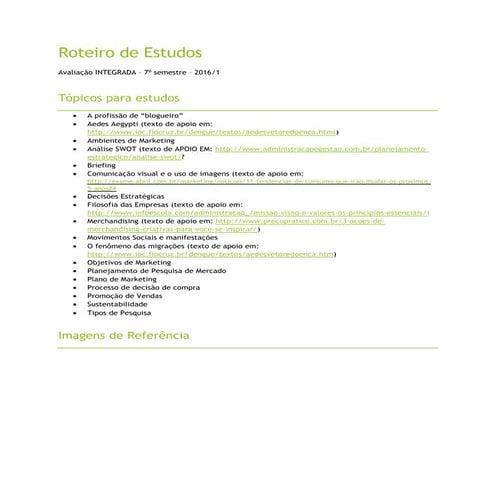 Roteiro de estudos   7 sem 2016-1