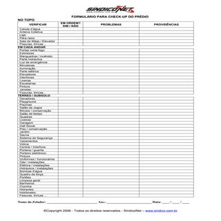 Roteiro inspecao predial
