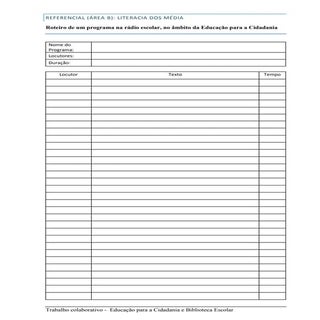 Roteiro programa radio