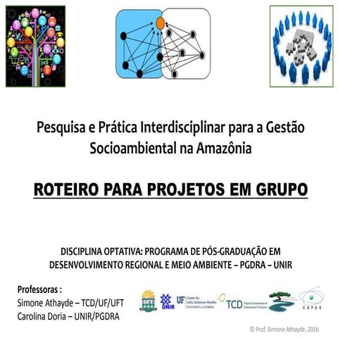 Roteiro projetos grupo unir 2016