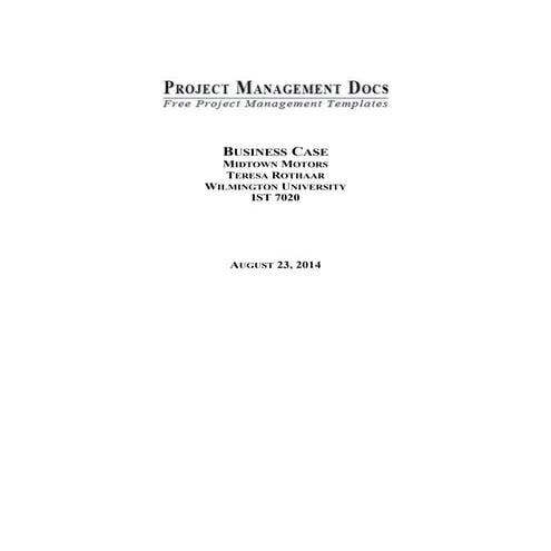 Fictional Business Case for Car Dealership CRM