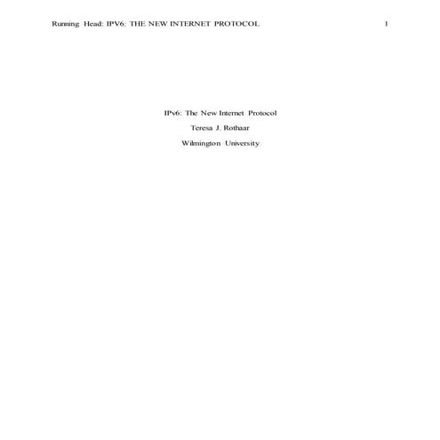 IPv6: The New Internet Protocol