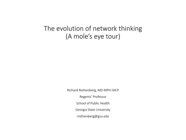 24 The Evolution of Network Thinking