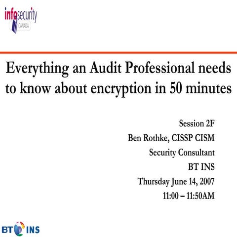 Rothke   Info Security Canada 2007 Final