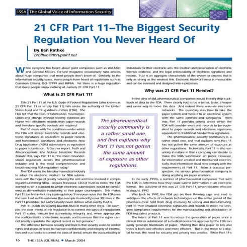 21 CFR Part 11–The Biggest Security Regulation You Never Heard Of