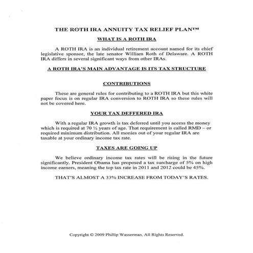 Philliproyfinancialservices - Roth White Paper