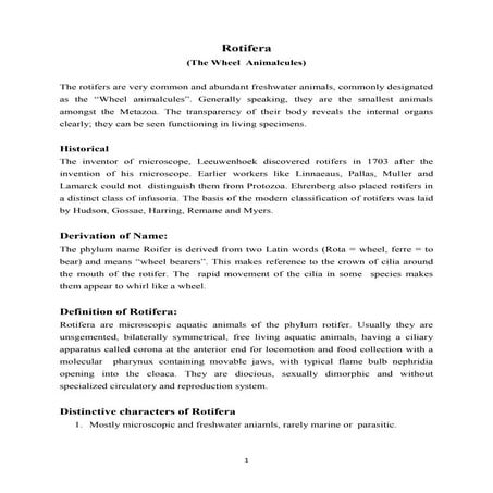 Clear Concept phylum Rotifera