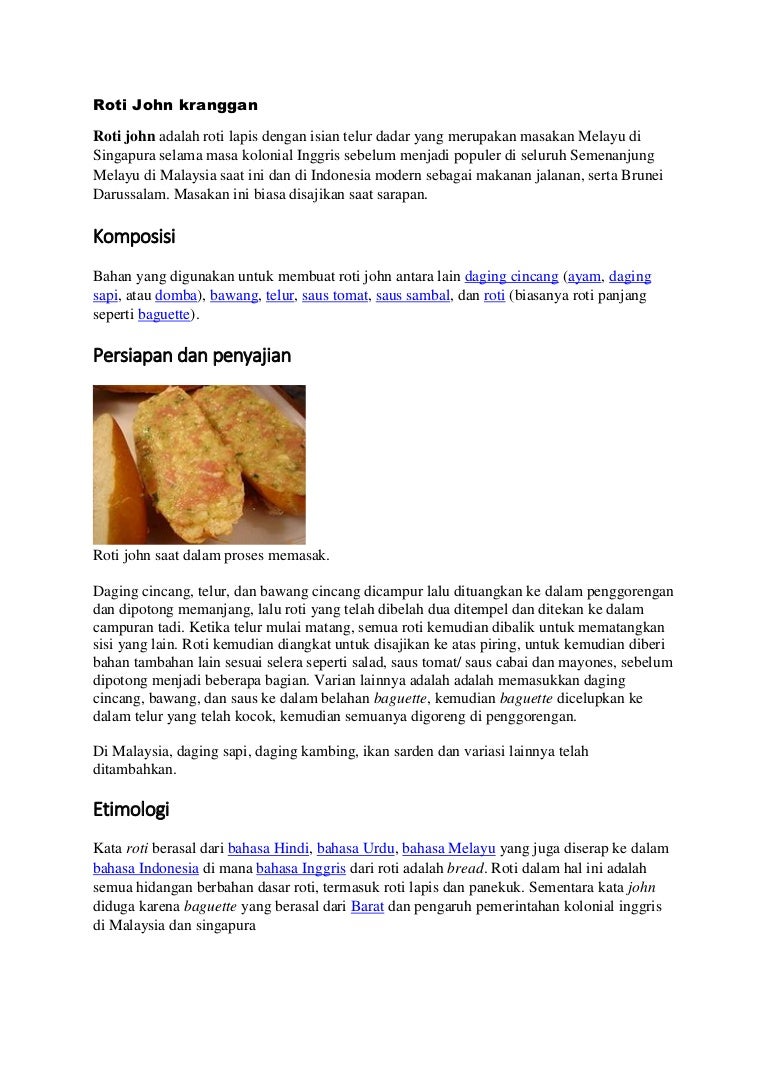 Enakkkk Roti John Kranggan Wa 081285457770