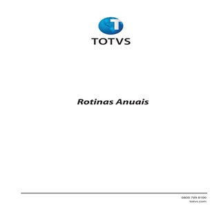 TOTVS - Rotinas anuais