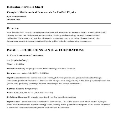 Rotkotoe Formula Sheet Mathematical Framework for Unified Physics.pdf
