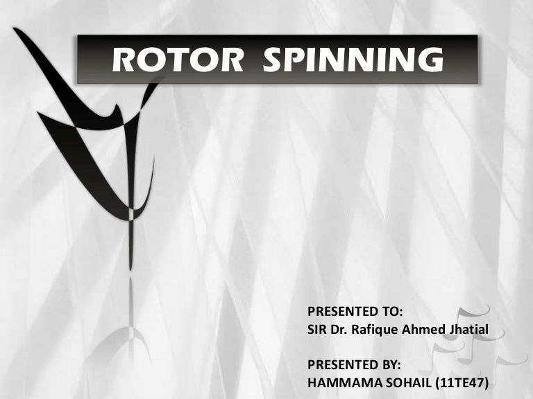 Rotor spinning working principle