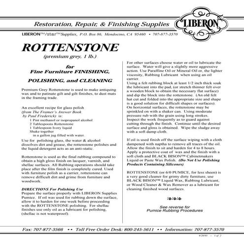 Rottenstone & pumice use info