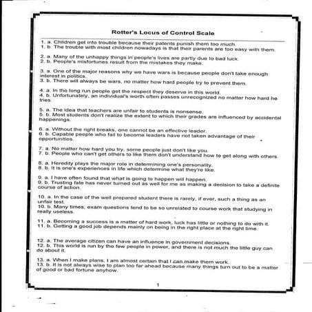 Rotters locus of_control_scale | PDF