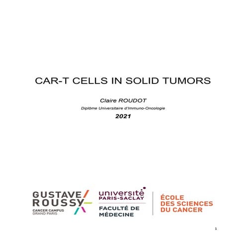 CAR-T CELLS IN SOLID TUMORS | PDF