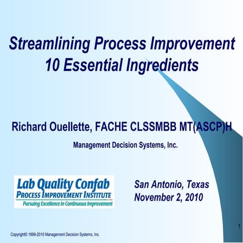 Process Improvement - 10 Essential Ingredients