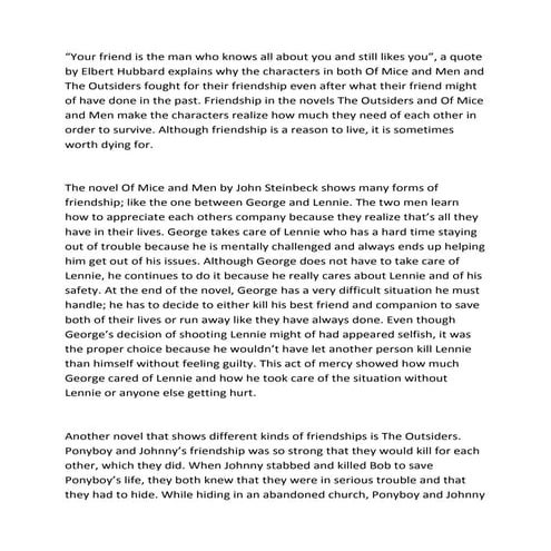 Of Mice and Men Rough Draft