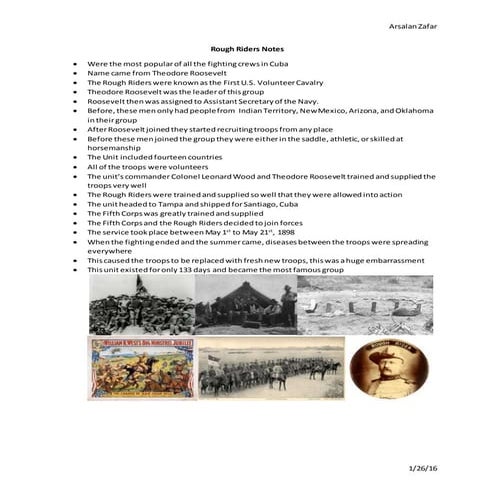 Rough riders notes | DOCX