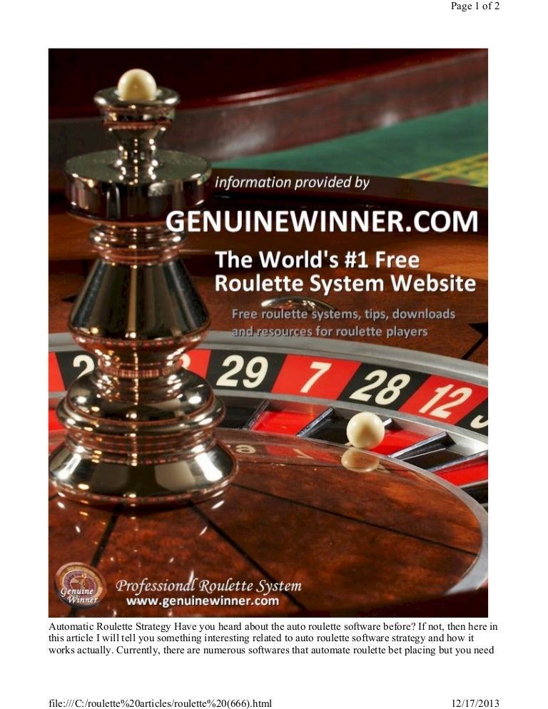 Automatic Roulette Strategy