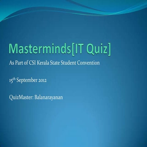 Masterminds [IT Quiz]