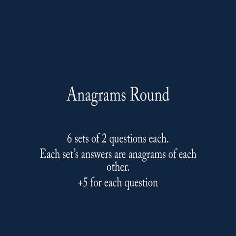 Brain of BITS 2013 - Round 5 (Anagrams Round)