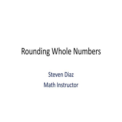 Rounding Whole Numbers