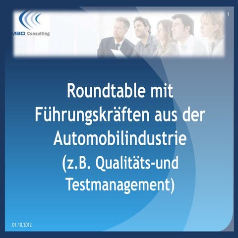 Roundtable mit Führungskräften aus der Automobilindustrie
