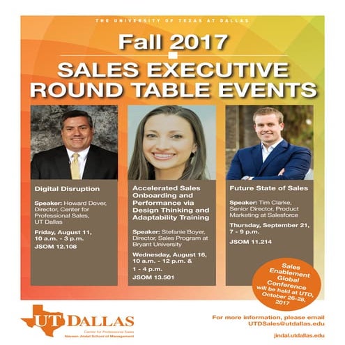 Flyer for Fall event at #utdsales
