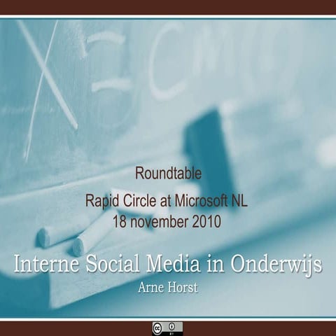 Round table interne social media binnen onderwijs – arne horst